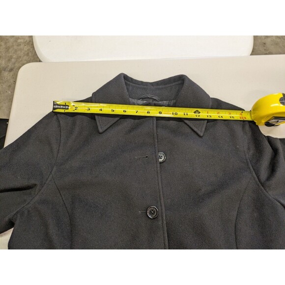 Brooks Brothers 346 Women's Wool Cashmere Belted Black Pea Coat Pockets Size 8 - Picture 14 of 15